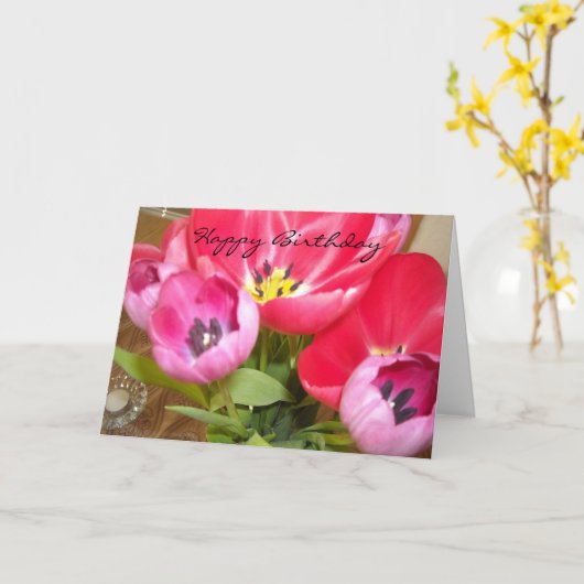 Bright Tulip Birthday Wish Kaart (Gele Bloem)