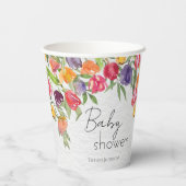 Bright Tulpen en groen Baby shower Papieren Bekers (Achterkant)