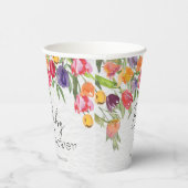 Bright Tulpen en groen Baby shower Papieren Bekers (Rechts)
