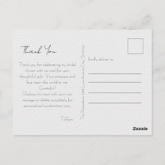 Bright Tulpen en groen Vrijgezellenfeest Dank u Briefkaart (Achterkant)