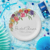 Bright Tulpen en groen Vrijgezellenfeest Papieren Bordje (Feest)