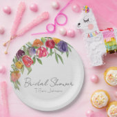 Bright Tulpen en groen Vrijgezellenfeest Papieren Bordje (Feest)