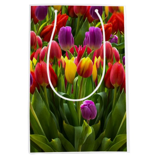 Bright Tulpen Medium Cadeauzakje (Voorkant)