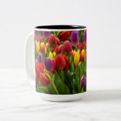 Bright Tulpen Tweekleurige Koffiemok (Voorkant links)