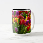 Bright Tulpen Tweekleurige Koffiemok (Voorkant rechts)