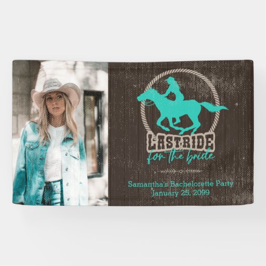 Bright Turquoise laatst gerijpt voor de bride Spandoek (Horizontaal)