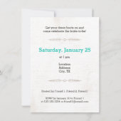 Bright Turquoise laatst op rij voor de Bride-uitze Kaart (Achterkant)