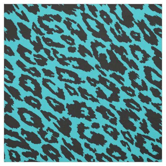 Bright Turquoise Leopard Stof (Swatch)