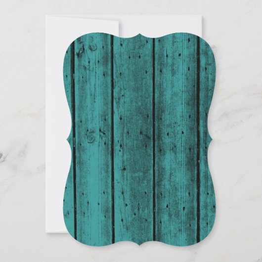 Bright Turquoise Rustic Save the Date No. 2br Kaart (Achterkant)