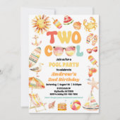 Bright Two Cool Birthday Pool Party uitnodiging (Voorkant)