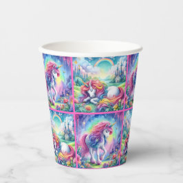 Bright Unicorn Party Cups - set 3 Papieren Bekers