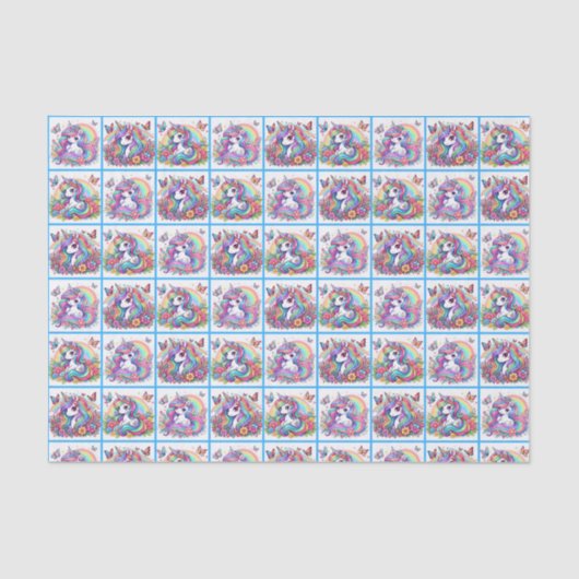 Bright Unicorn tissue paper Tissuepapier (Voorkant)