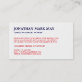 Bright USA Vlag, Amerikaans Visitekaartje (Achterkant)