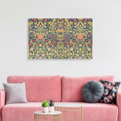 Bright Violet en Columbine (door William Morris) Canvas Afdruk (Insitu (Woonkamer))