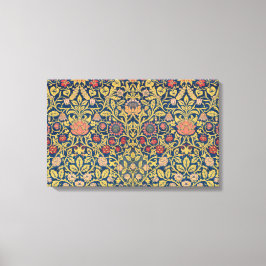 Bright Violet en Columbine (door William Morris) Canvas Afdruk