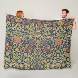 Bright Violet en Columbine (door William Morris) Fleece Deken