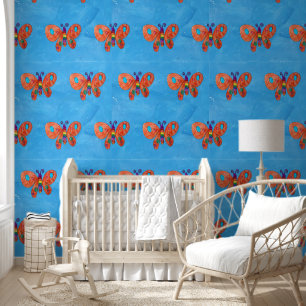 Bright vlinder behang