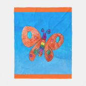 Bright vlinder fleece deken (Voorkant)
