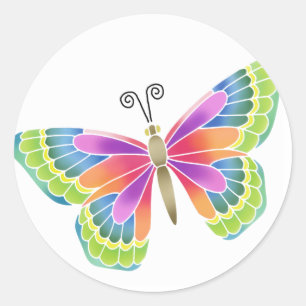 Bright vlinder ronde sticker
