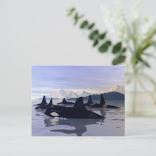 Bright Water Orca Briefkaart (Staand voorkant)