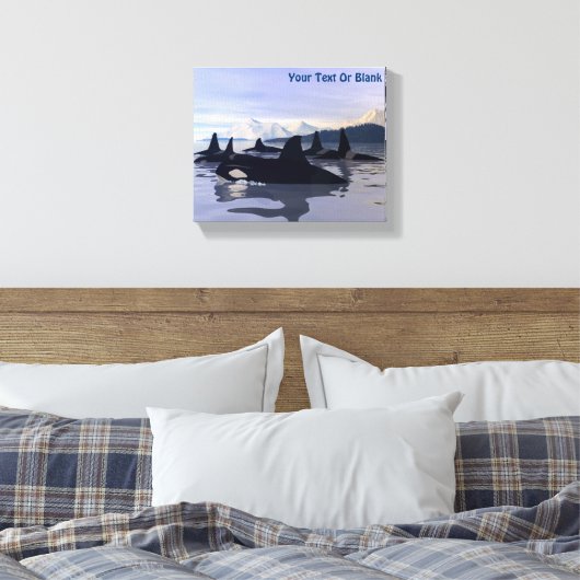 Bright Water Orca Canvas Afdruk (Insitu (Slaapkamer))