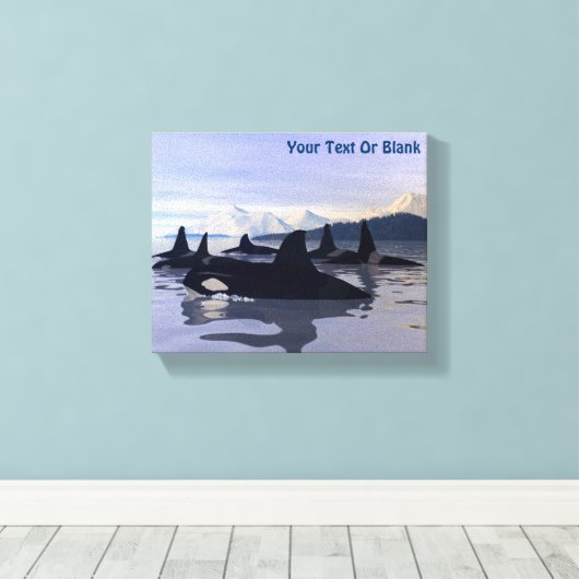 Bright Water Orca Canvas Afdruk (Insitu (Houten vloer))