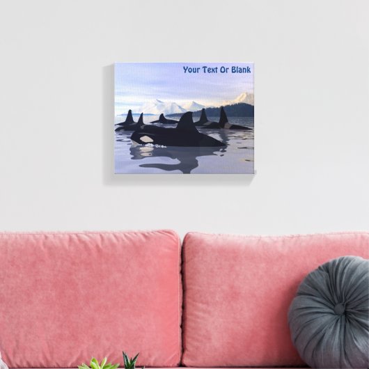 Bright Water Orca Canvas Afdruk (Insitu (Woonkamer))