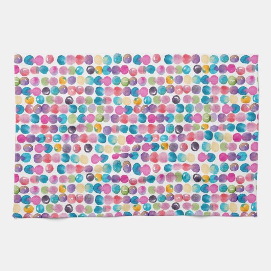 Bright Watercolor Abstract – Colorful Kitchen Theedoek (Horizontaal)