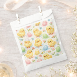 Bright Watercolor Chick Easter Egg Hunt Favor Bag Bedankzakje