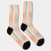 Bright Watercolor Colorful Stripe Pattern Sokken (Rechts)