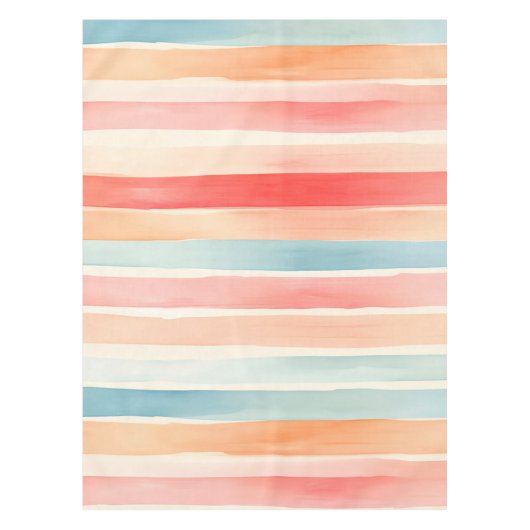 Bright Watercolor Colorful Stripe Pattern Tafelkleed (Voorkant)