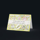 Bright Watercolor Floral Sister-in-law Birthday Kaart<br><div class="desc">Make your sister-in-law feel special on her birthday with this vibrant yellow greeting card. The design features an intricate watercolor floral illustration with birds,  butterflies and other patterns. The card is bright and colorful,  and can be easily personalized with your own name and message.</div>