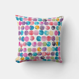 Bright Watercolor Throw Pillow – Colorful Abstract Kussen