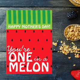 Bright Watermelon One in een Melon Moederdag Kaart