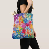 BRIGHT WATERVERF ABSTRACTE FLOWERS TOTE BAG (Dichtbij)