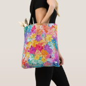 BRIGHT WATERVERF ABSTRACTE FLOWERS TOTE BAG (Dichtbij)