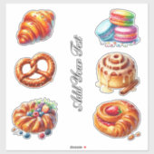 Bright Waterverf Bakery Pastry Set Sticker (Vel)