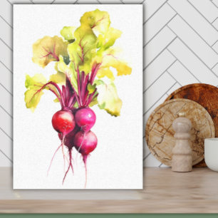 Bright Waterverf Beets Veggie Art voor Keuken Canvas Afdruk