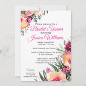 Bright Waterverf Bloemen Bruids Douche Uitnodiging (Voorkant)