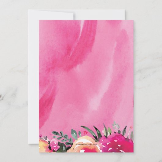 Bright Waterverf Bloemen Bruids Douche Uitnodiging (Achterkant)