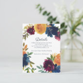 Bright Waterverf Bloemen Details Accommodaties Informatiekaartje (Staand voorkant)