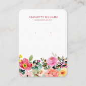 Bright Waterverf Bloemen Sieraden Kaart Visitekaartje (Voorkant)