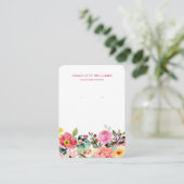 Bright Waterverf Bloemen Sieraden Kaart Visitekaartje (Staand voorkant)