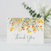 Bright Waterverf bloemenbruiloft Bedankkaart (Staand voorkant)