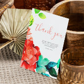 Bright Waterverf bloemenbruiloft Bedankkaart