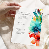 Bright Waterverf bloemenbruiloft Kaart