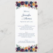 Bright Waterverf bloemenbruiloft Menu (Voorkant)