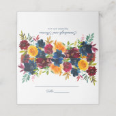 Bright Waterverf bloemenbruiloft Plaatskaartje (Buitenkant ongevouwen)