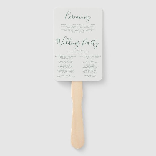 Bright Waterverf bloemenbruiloft programma Handwaaier (Achterkant)