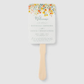Bright Waterverf bloemenbruiloft programma Handwaaier (Voorkant)